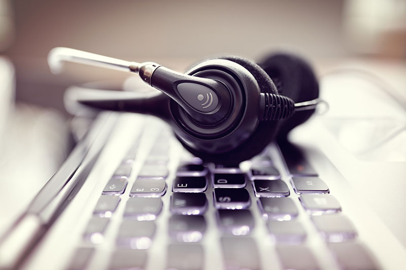 Headset and keyboard