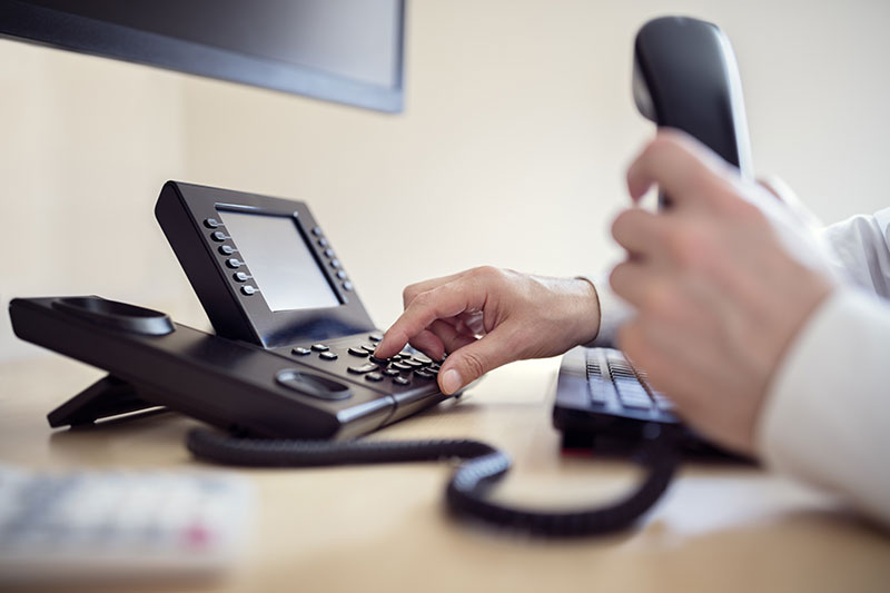 Hand dialling a landline phone