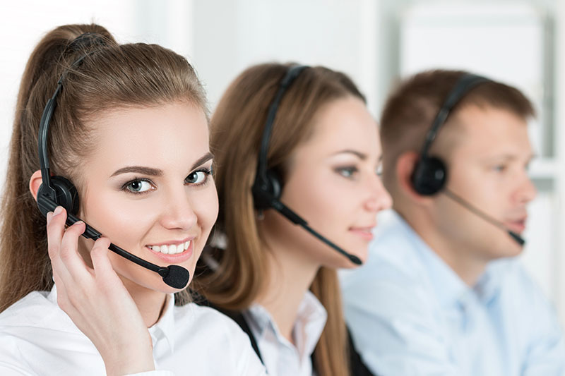 Girl talking on headset